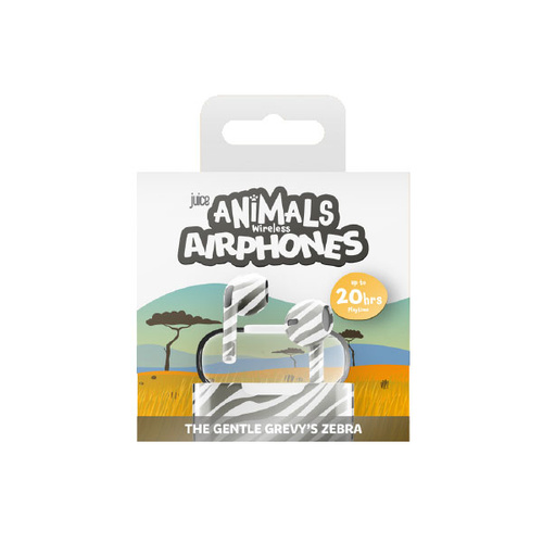 Juice Animals TWS Earphones - Zebra