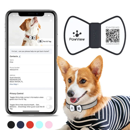 Pawview Bow Anti-Loss Smart Pet ID Tag with QR Code