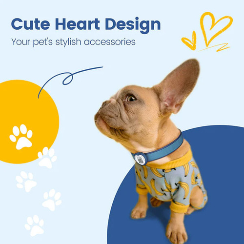 PawView Heart Anti-Loss Smart Pet ID Tag with QR Code